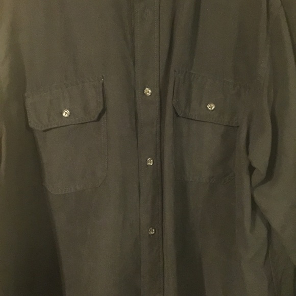 Basic Editions black suede like button down shirt - Picture 3 of 5